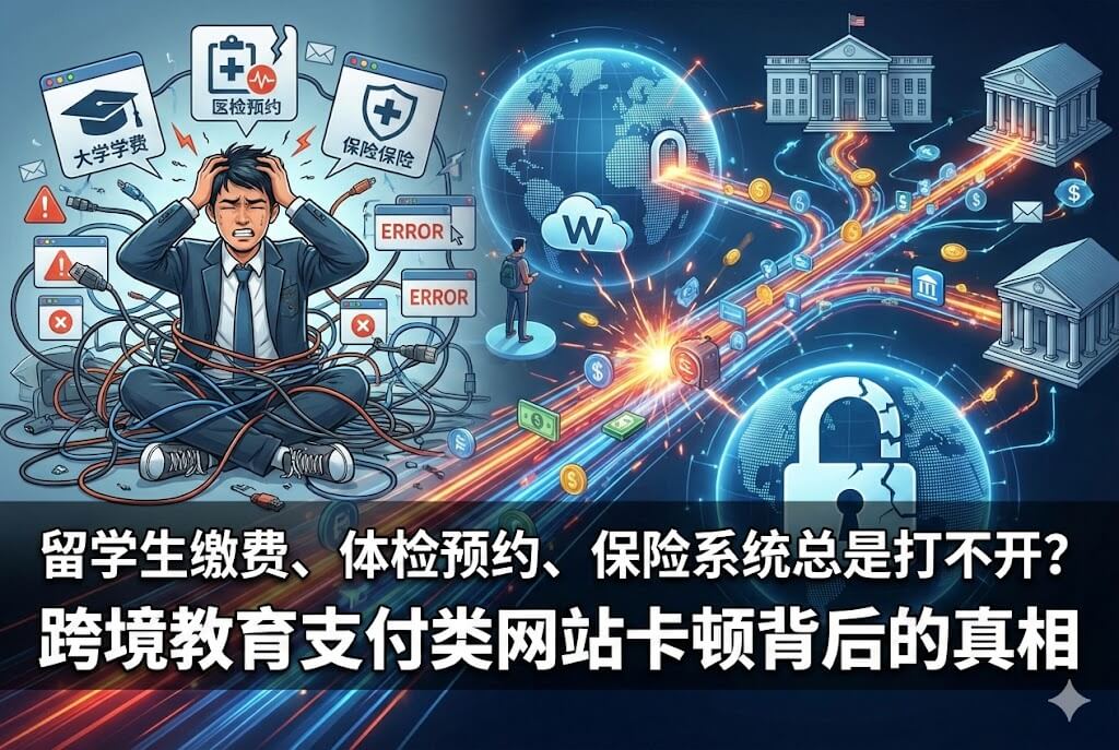 留学生缴费、体检预约、保险系统总是打不开？跨境教育支付类网站卡顿背后的真相